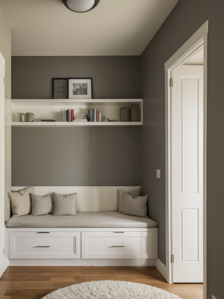 Create designated zones within your one bedroom apartment to delineate different areas, such as a study corner, entertainment area, or dressing space.