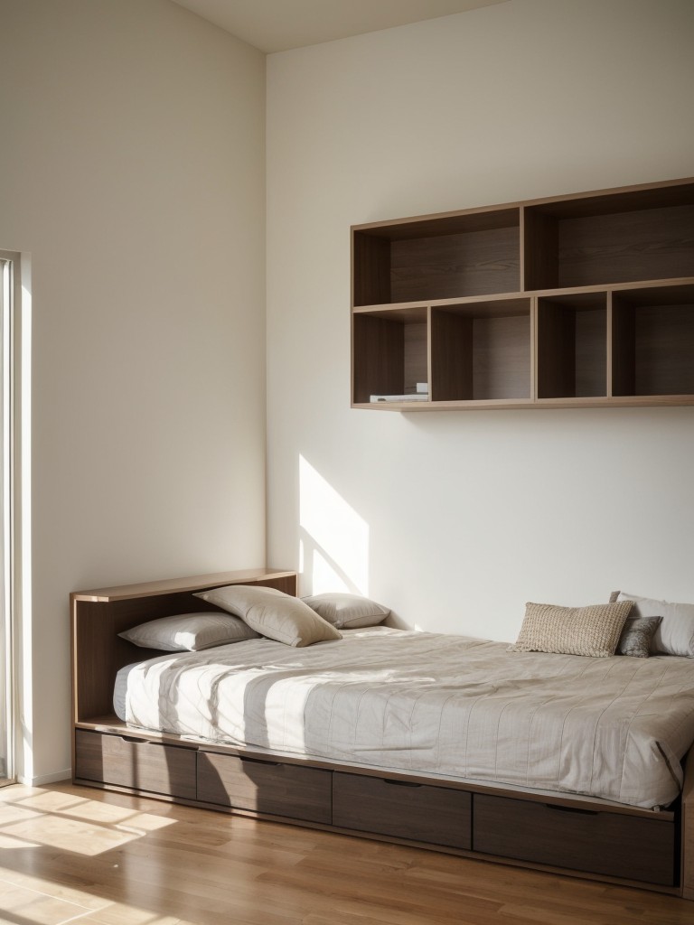 Utilize space-saving furniture like a multifunctional bed with built-in storage or a foldable dining table to make the most out of your one bedroom apartment.