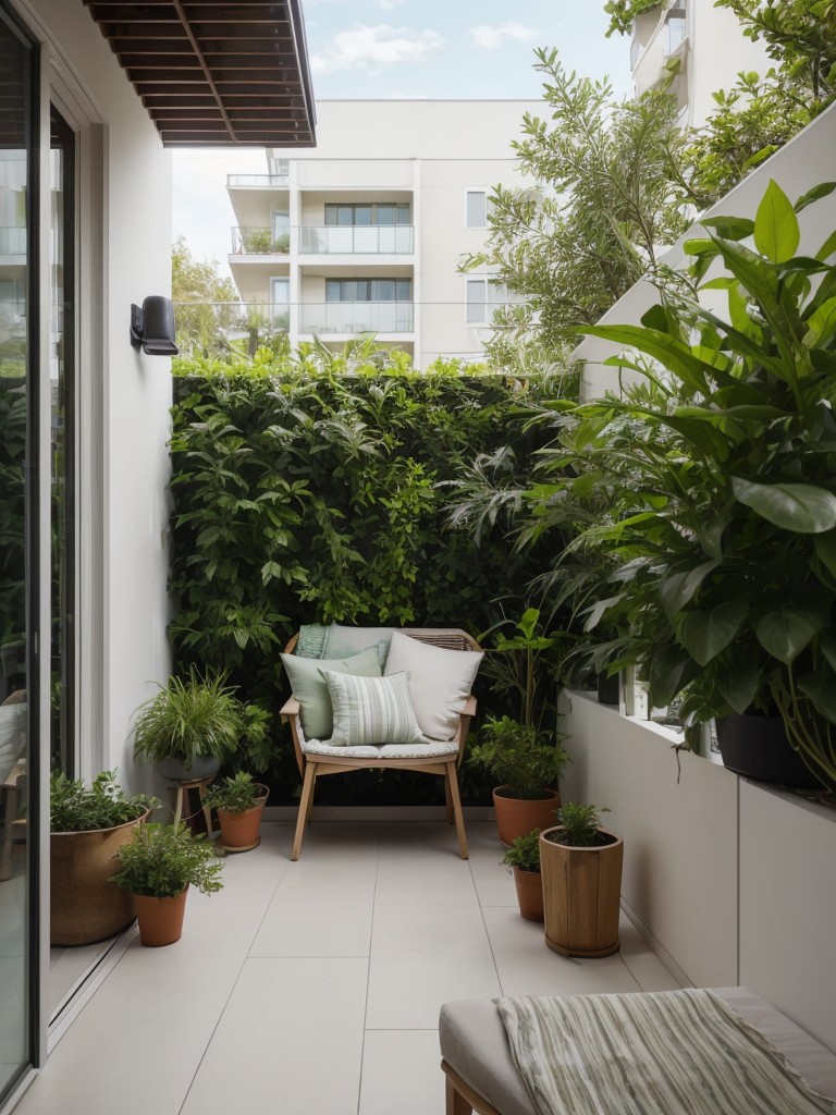 Add some greenery and plants to your balcony to create a refreshing and relaxing atmosphere, even in a small space.