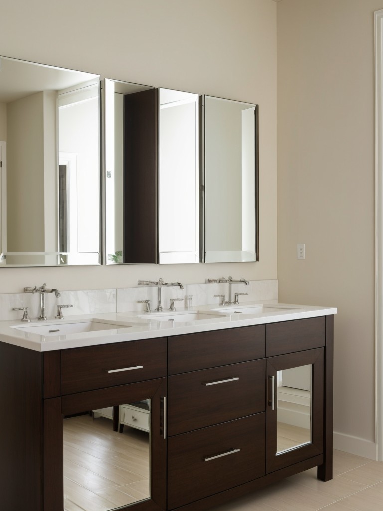 Enhance the perception of space with a strategically placed mirror or mirrored furniture.