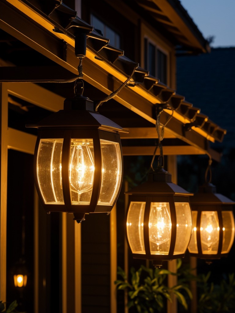 Incorporate string lights or solar-powered lanterns for a warm and inviting ambiance in the evening.