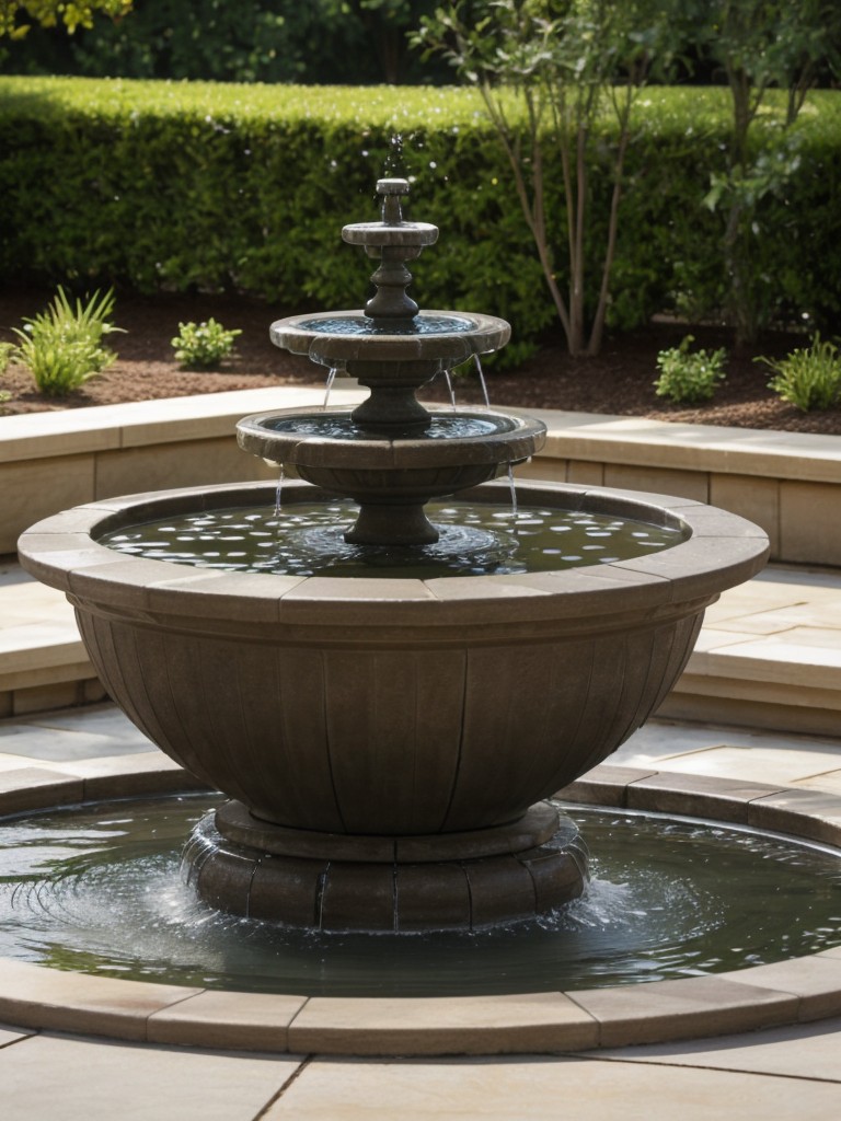 Install a small water feature, such as a tabletop fountain, to create a soothing and relaxing environment.