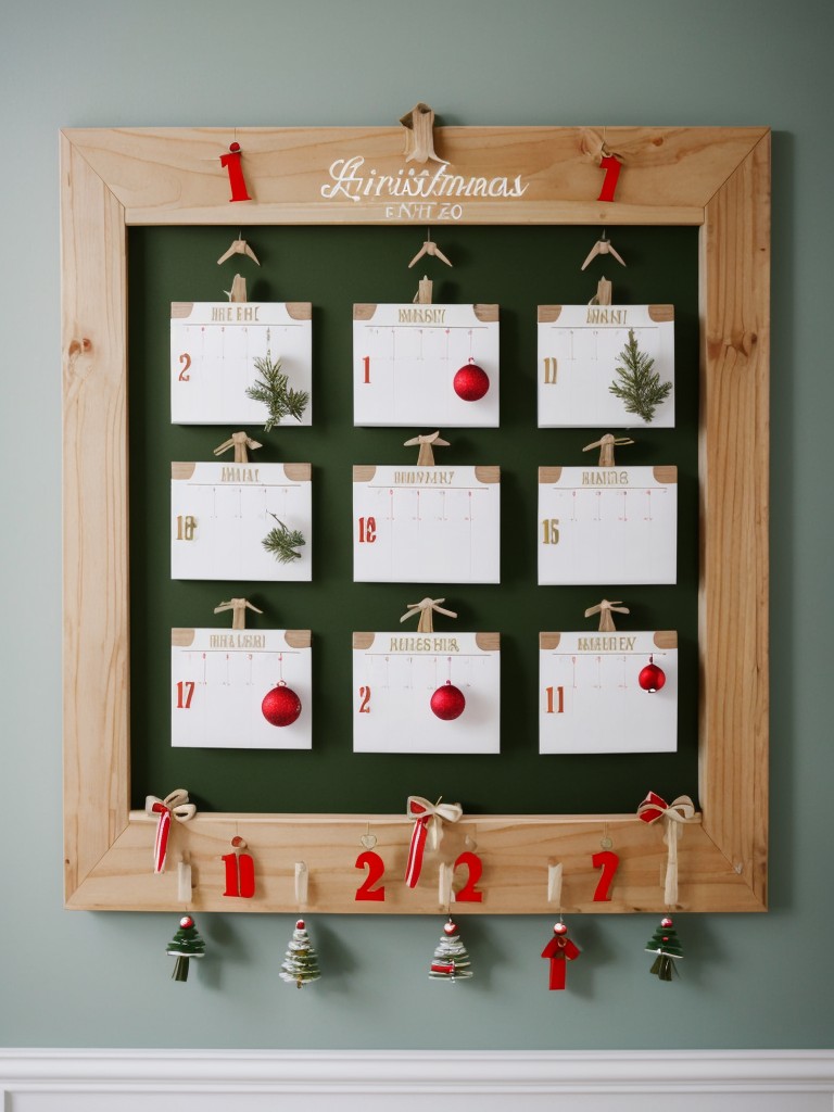 Hang a removable, peel-and-stick advent calendar on the wall to count down the days until Christmas.