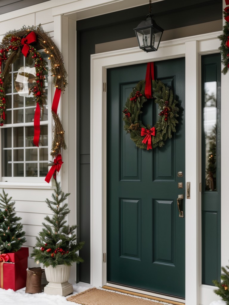 Hang a wreath on the inside of the front door to greet guests with holiday cheer.