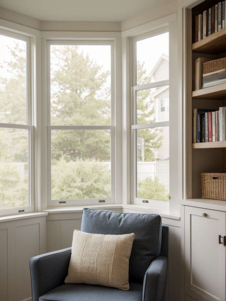 Incorporate a cozy reading nook into your living room by adding a comfortable armchair or a window seat with built-in storage.