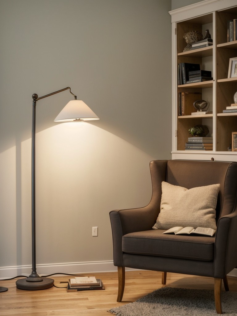 Create a reading nook with a comfortable chair, a soft blanket, and a warm-hued floor lamp to enjoy your favorite books during the colder months.