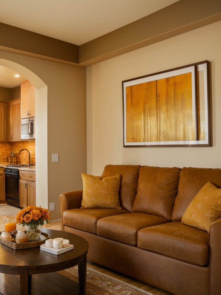 Opt for warm, earthy wall colors like deep browns, golden yellows, or burnt oranges to create a cozy atmosphere.