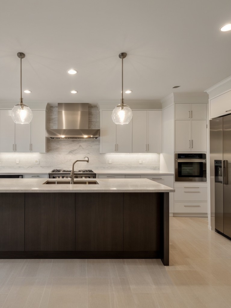Incorporate recessed lighting to maximize ceiling space and create a seamless, modern look.