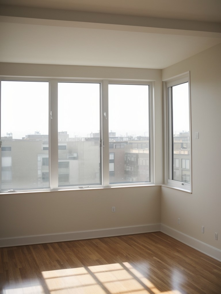 Install skylights or large windows to bring in natural light and make the apartment feel more spacious.