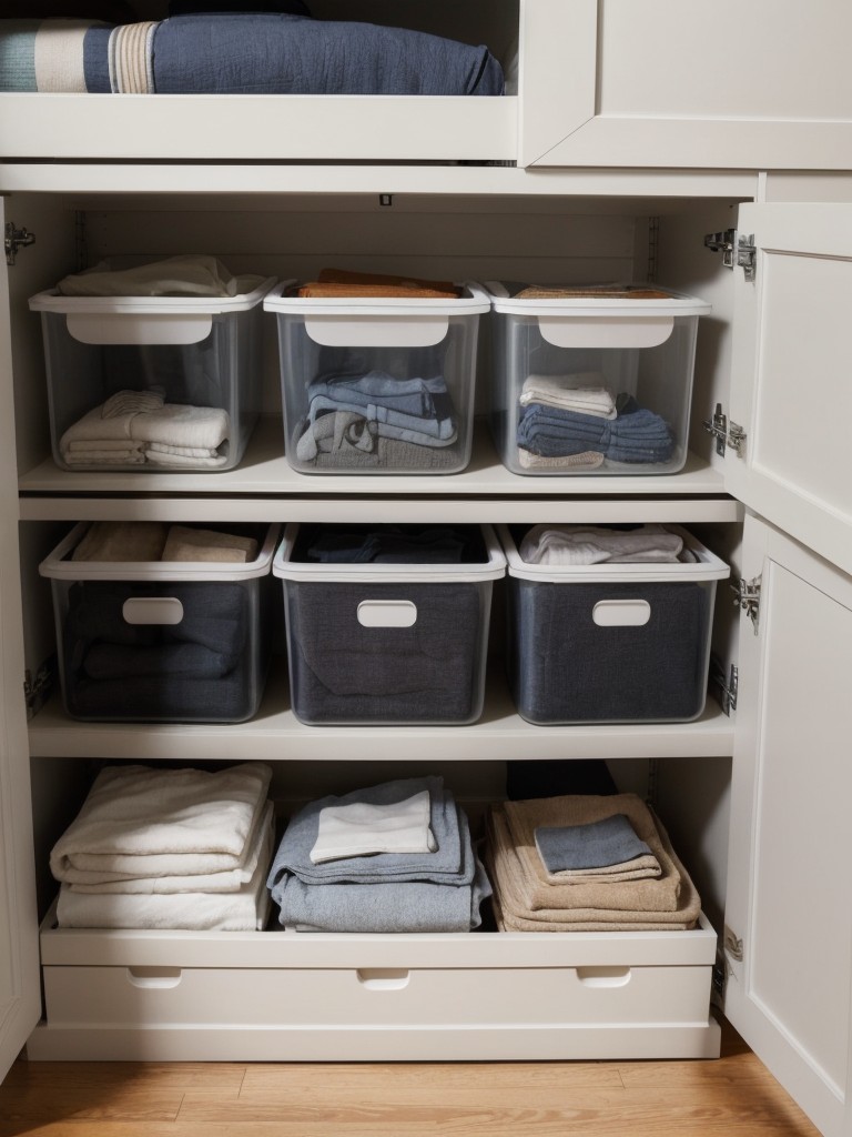 Consider using under-bed storage containers or organizers to make the most of unused space.