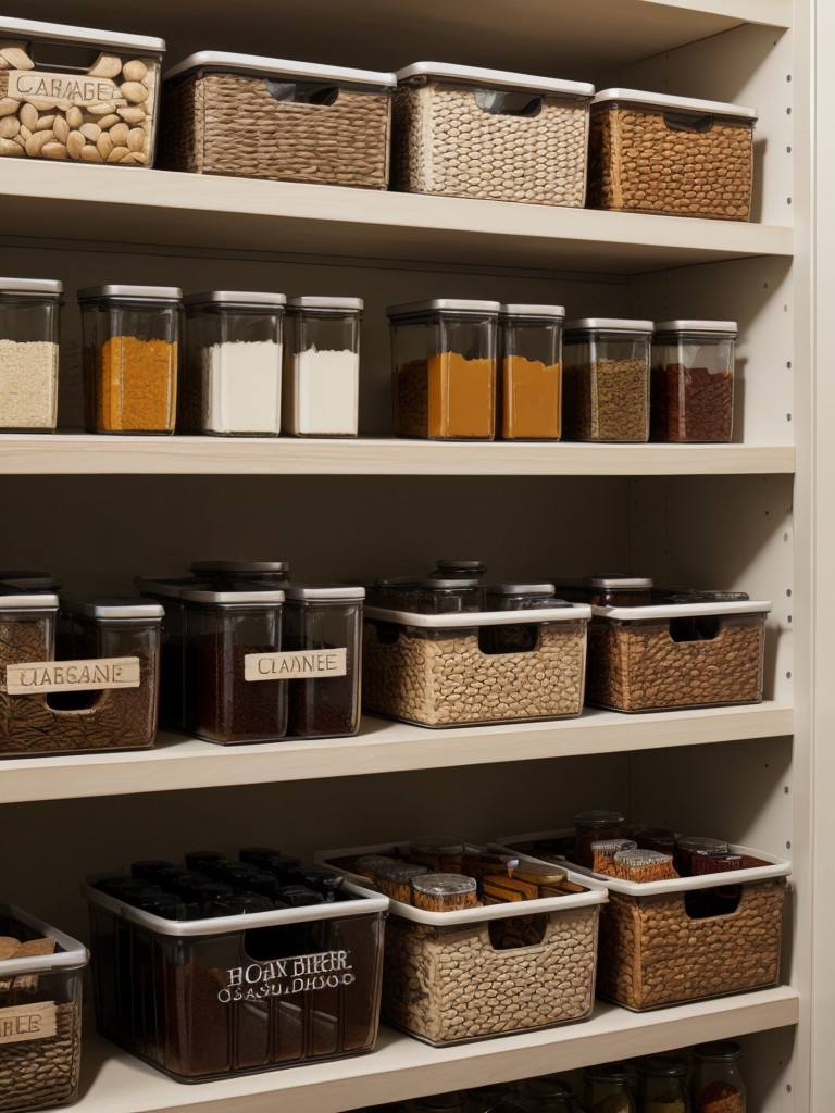 Incorporate pantry organization tools such as labeled jars and baskets.