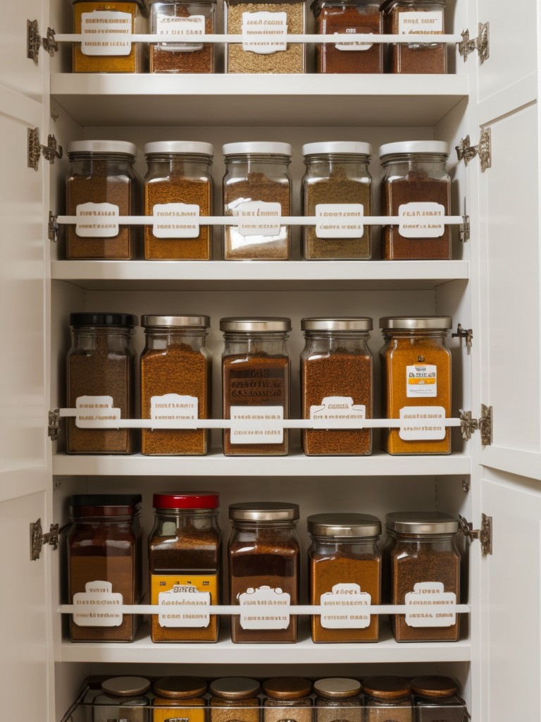 Install a wall-mounted spice rack to free up pantry shelf space.