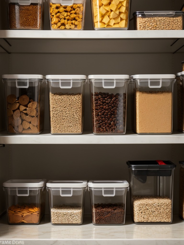 Use see-through containers to keep track of pantry inventory.