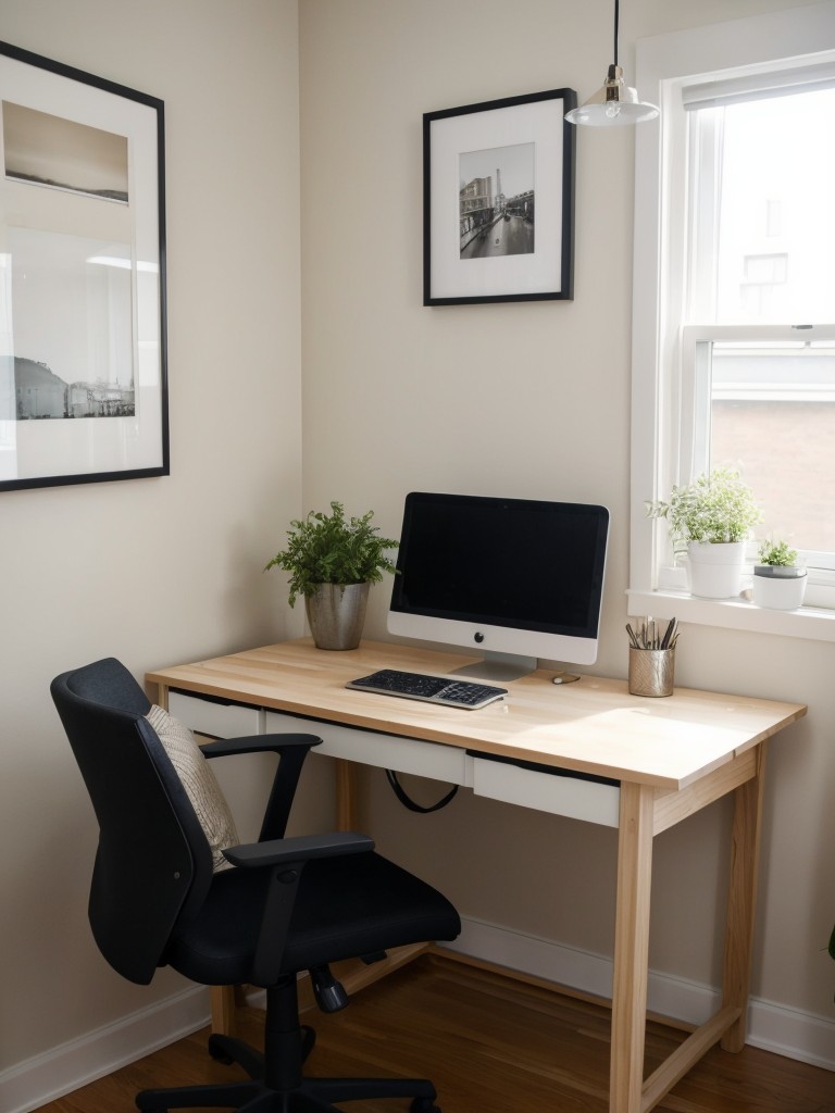 How to create a stylish and functional home office in a small apartment on a budget.