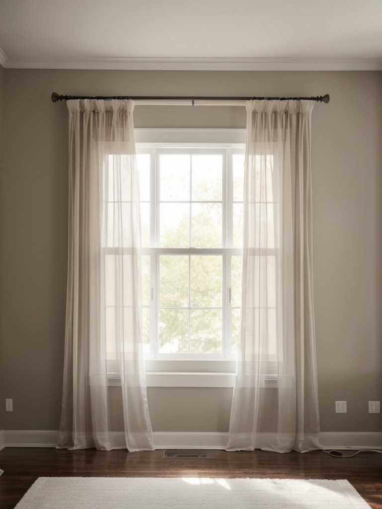 Decorate with light-colored curtains or sheer drapes to allow maximum natural light.