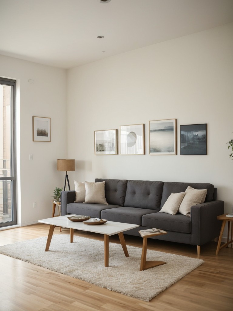 Choose furniture with legs rather than bulky pieces that sit directly on the floor to give the appearance of a more open and spacious small studio apartment.