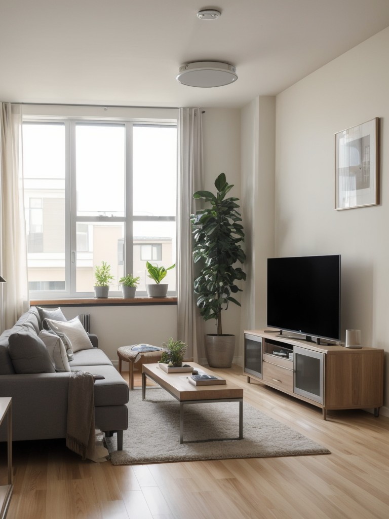 Consider incorporating smart technology into your small studio apartment design, like automated lighting, temperature control, and voice-activated home assistants.