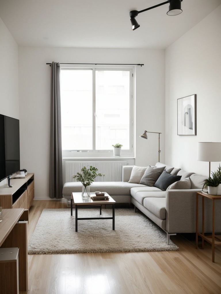 Embrace a minimalist approach in your small studio apartment by keeping furniture and decor to a minimum, opting for sleek and streamlined designs.