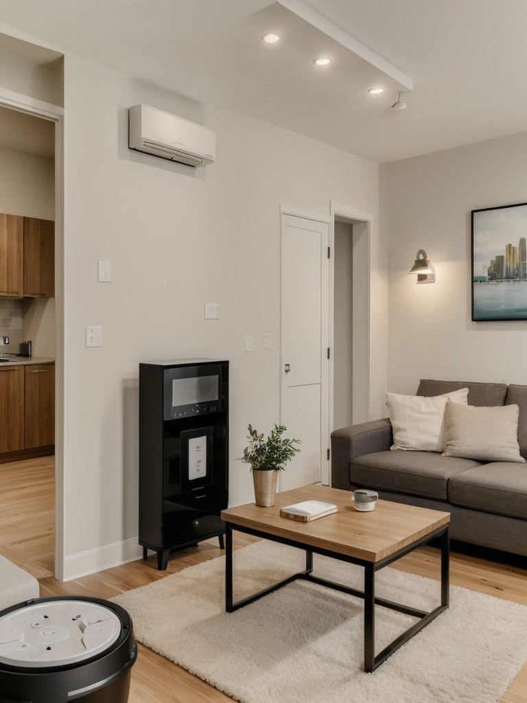 Affordable ways to incorporate smart home technology into a studio apartment, such as smart plugs, voice-controlled lighting, and smart thermostats.