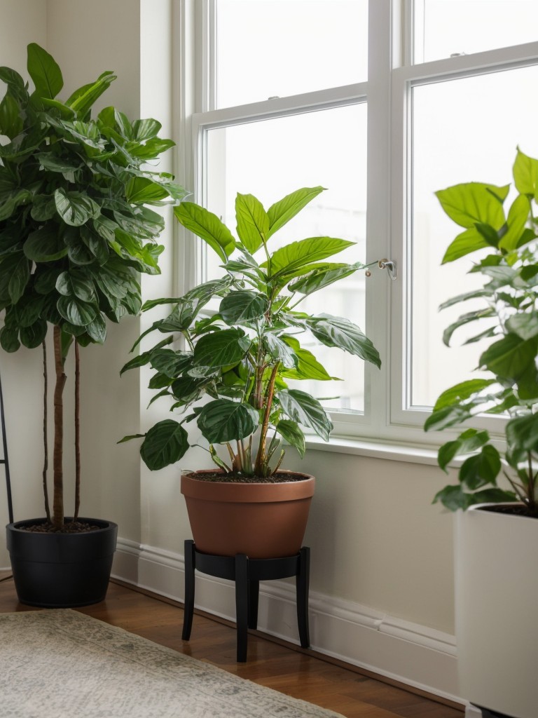 How to incorporate plants and greenery into a studio apartment on a budget, including low-maintenance plants and budget-friendly planters.