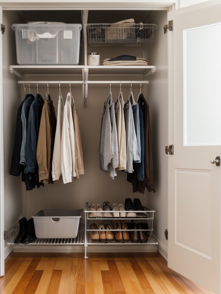 Resourceful ways to add storage to a small studio apartment on a budget, such as utilizing closet organizers, hanging shoe racks, and under sink storage solutions.