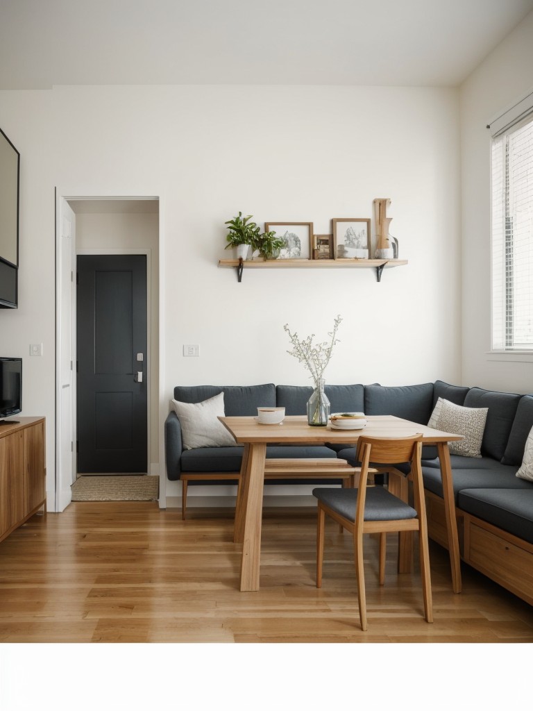 Tips for choosing and arranging furniture in a studio apartment to create separate functional zones, including living, dining, and sleeping areas.