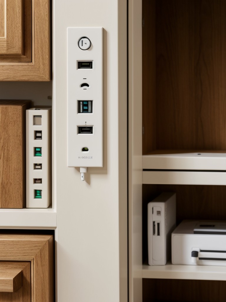 Choose furniture with built-in charging ports or USB outlets to keep devices within easy reach.