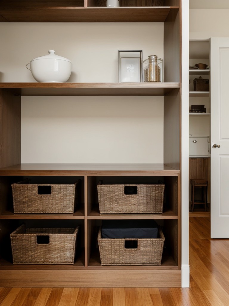 Choose furniture with hidden storage compartments to keep belongings out of sight and minimize clutter.