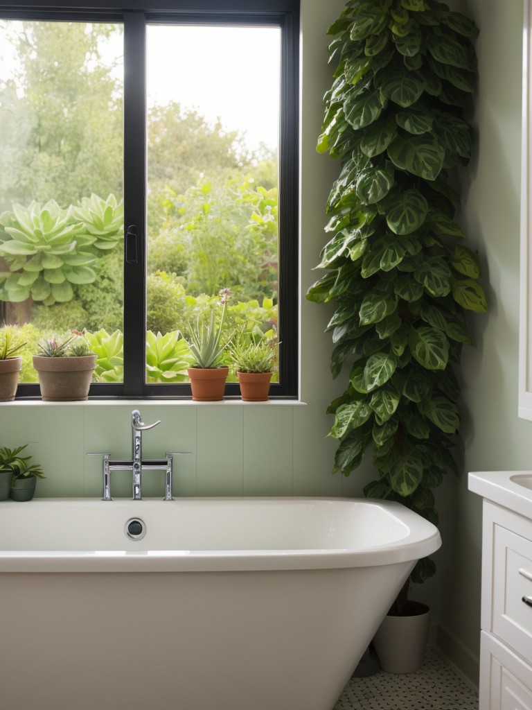 Adding a touch of greenery to your bathroom with low-maintenance plants, such as succulents or air plants.