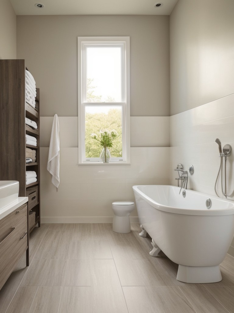 Budget-friendly bathroom flooring options that are both durable and aesthetically pleasing, such as vinyl or laminate flooring.