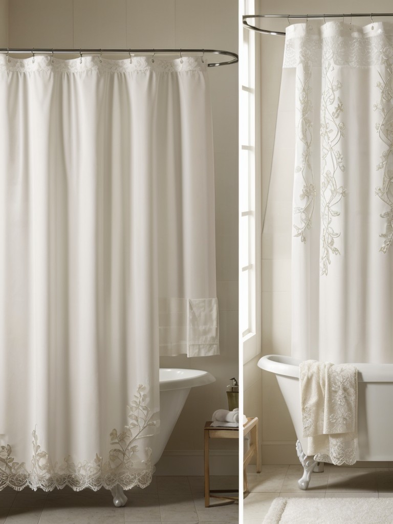 Adding a touch of elegance and sophistication with a sheer lace or embroidered shower curtain.