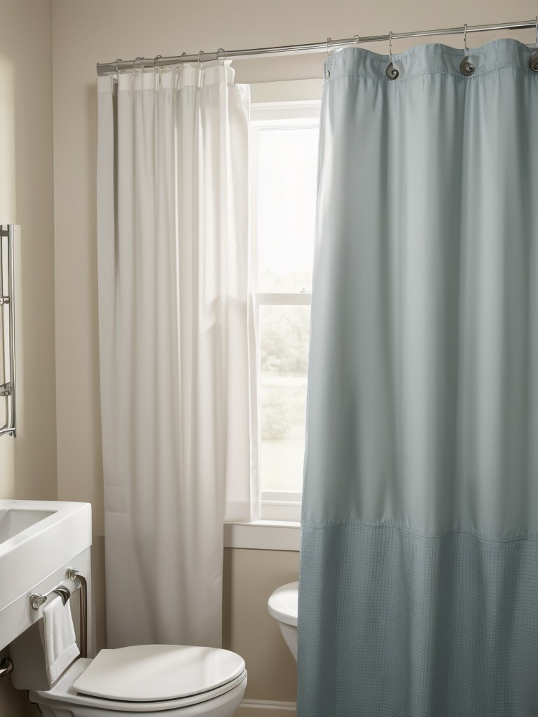 Choosing a shower curtain with a magnetic weighted bottom to prevent drafts and ensure a secure fit.