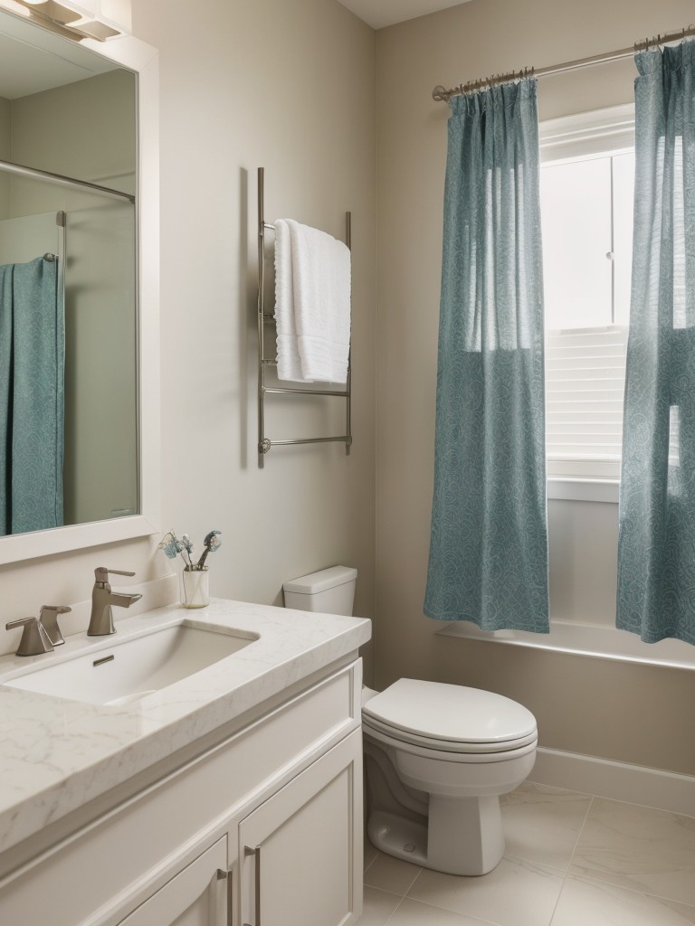 Experimenting with different fabric textures and patterns to add depth and visual interest to your bathroom.