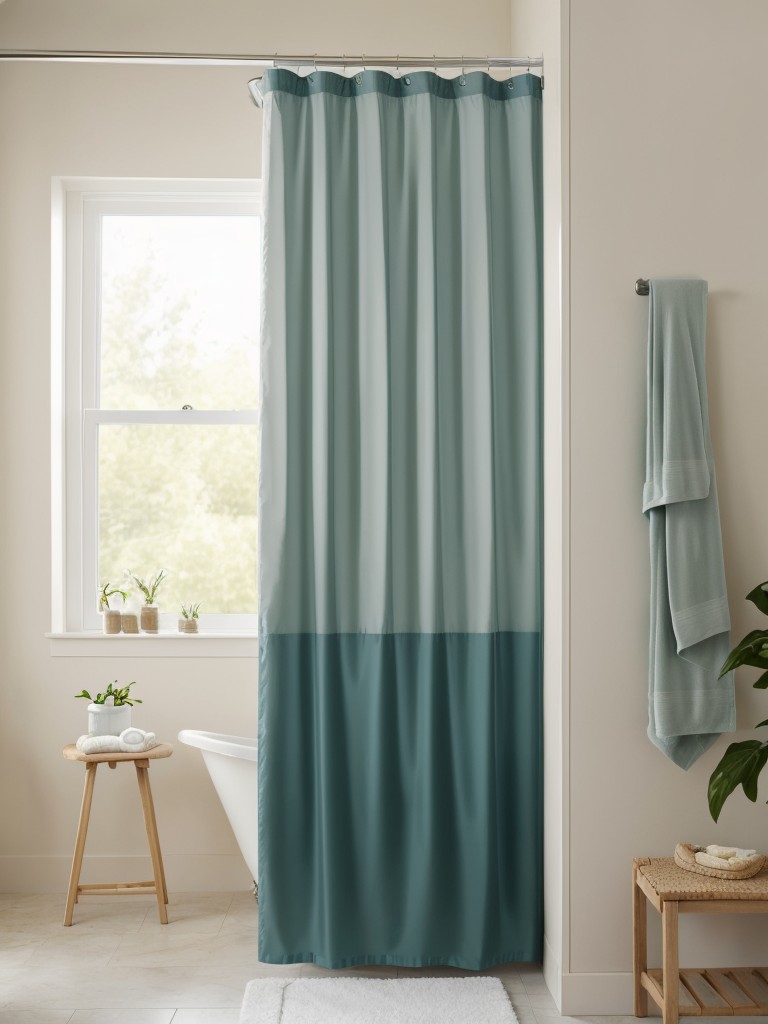 Opting for a stylish and eco-friendly shower curtain made from recycled or sustainable materials.