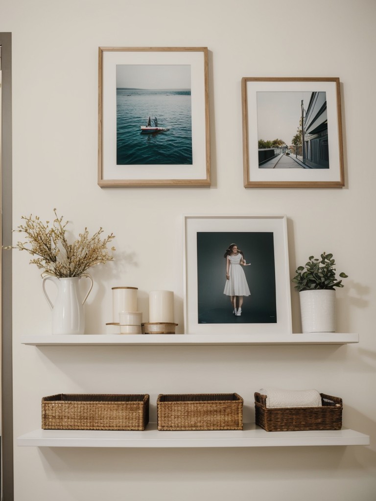 Incorporating unique wall decor, like a gallery wall or a series of floating shelves, to display personal photographs and cherished memories.