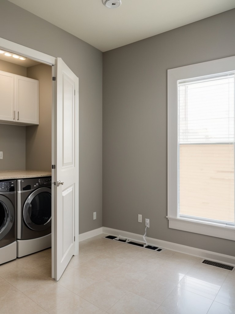 Ensure the room has adequate electrical outlets for residents to conveniently plug in their devices while waiting for laundry.