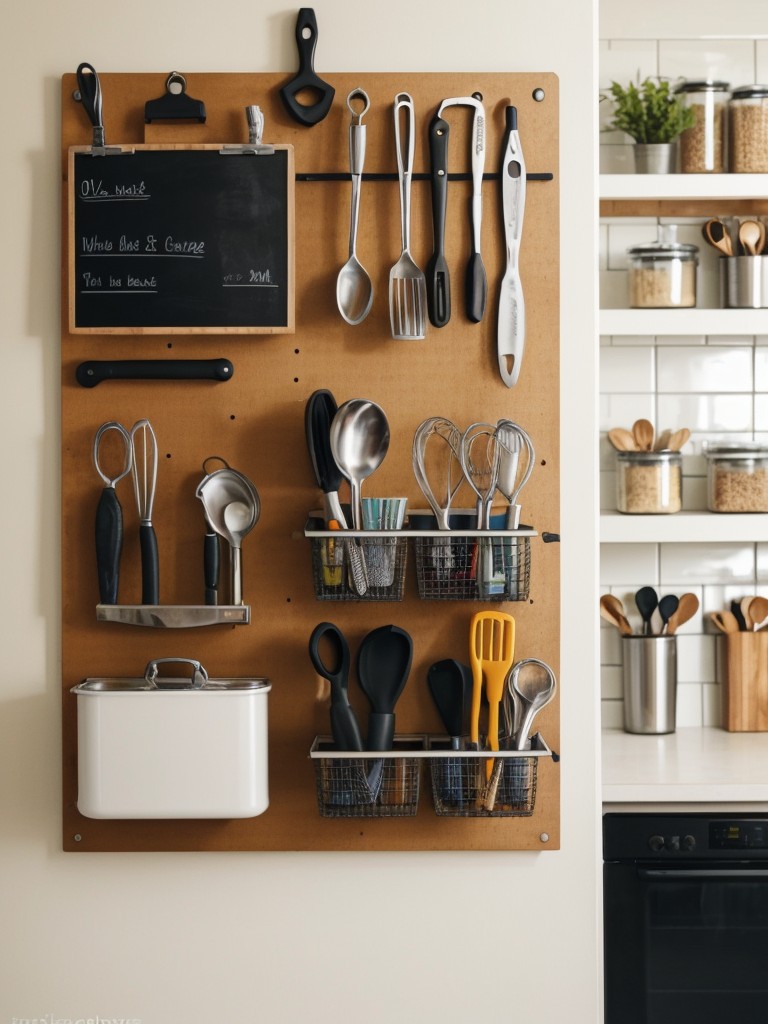 Consider using a pegboard for organizing tools, kitchen utensils, or craft supplies.