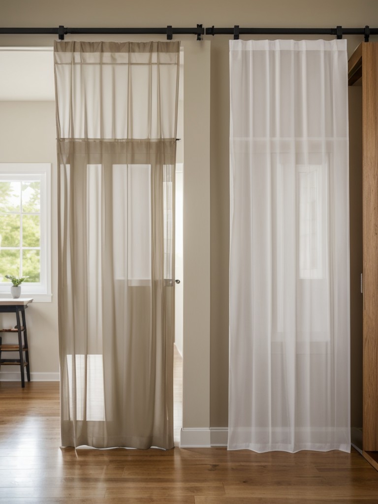 Hang curtains or use room dividers to create separate zones within the same room.