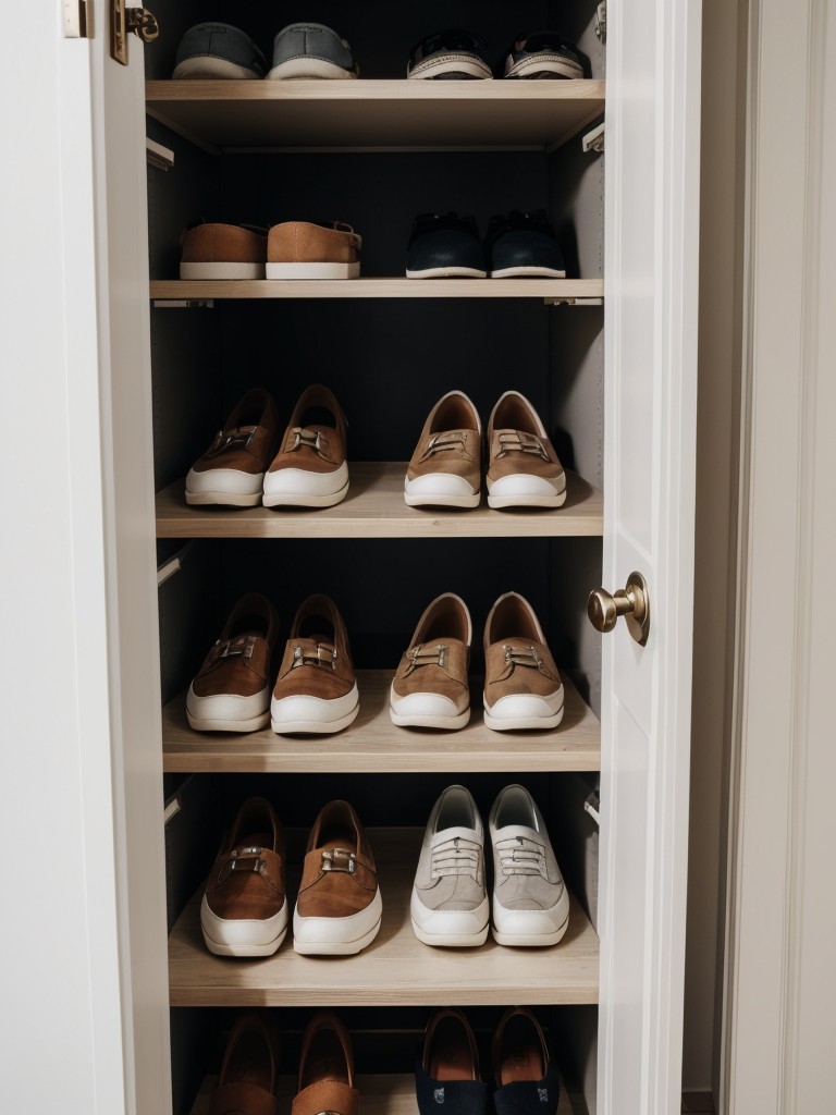 Use over-the-door organizers for storing shoes, accessories, or cleaning supplies.