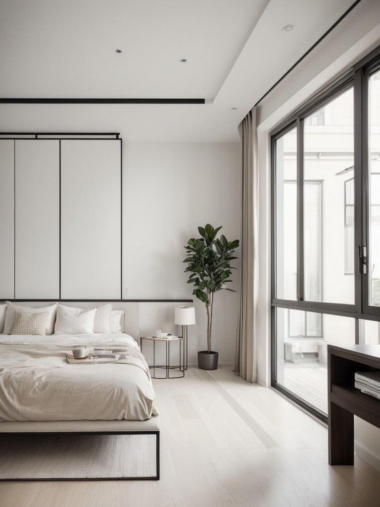 Modern apartment decor ideas for ladies with a minimalist aesthetic, focusing on clean lines, neutral tones, and clutter-free spaces.