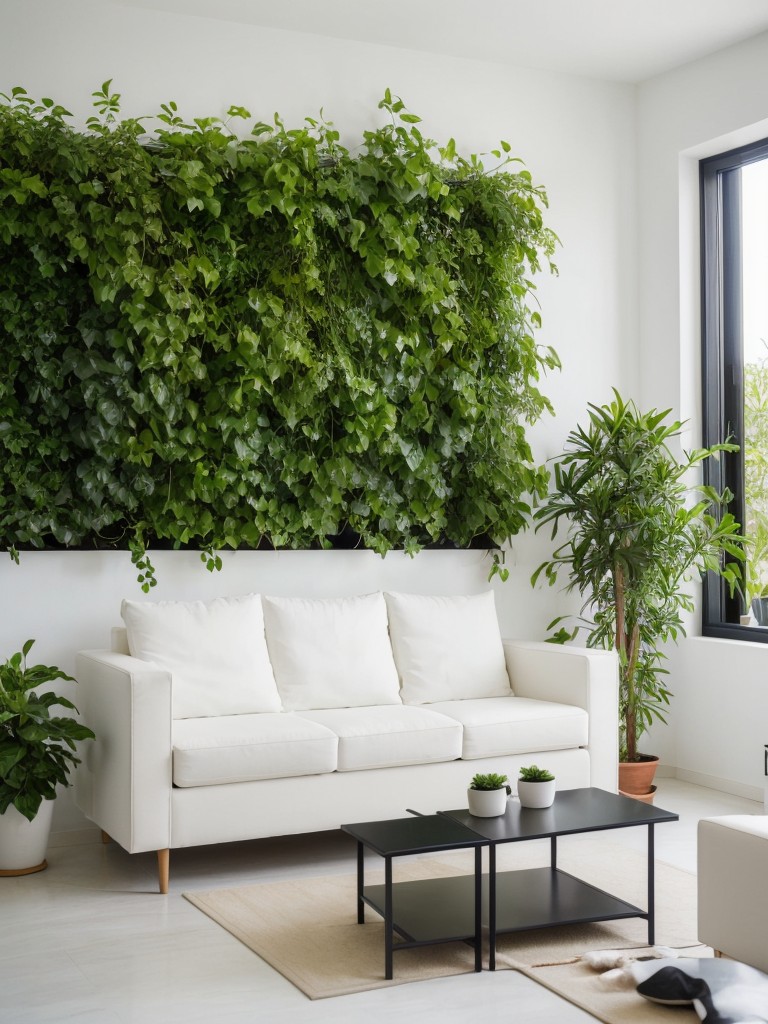 Add plants and greenery to bring life and freshness to the white walls.