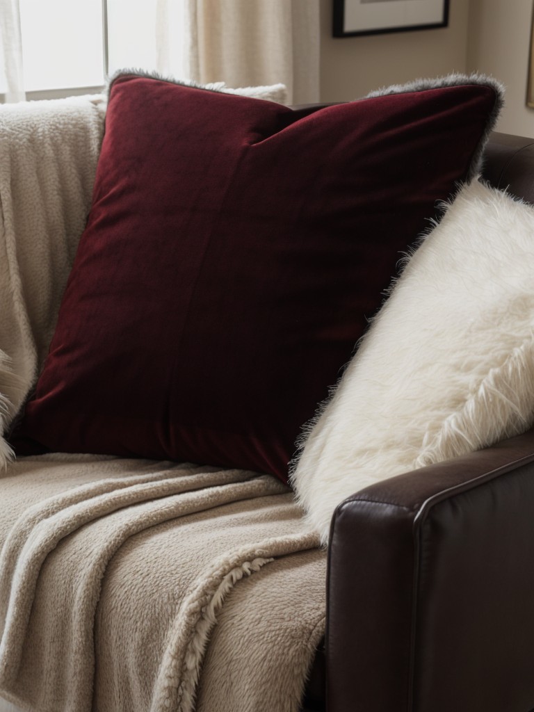 Introduce a mix of textures, such as faux fur or velvet, through cushions or throws, to create a cozy and inviting atmosphere.