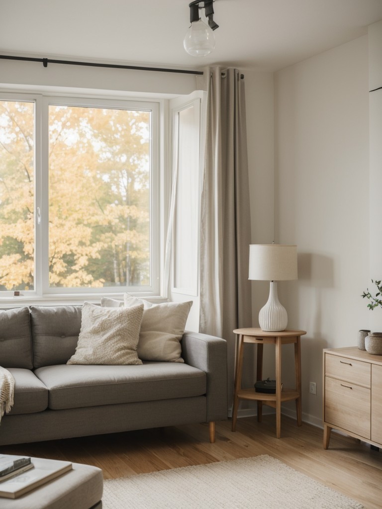 Achieve a cozy and inviting atmosphere in your apartment by embracing Scandinavian-inspired design, featuring light-colored furniture, natural textures, and plenty of natural light.