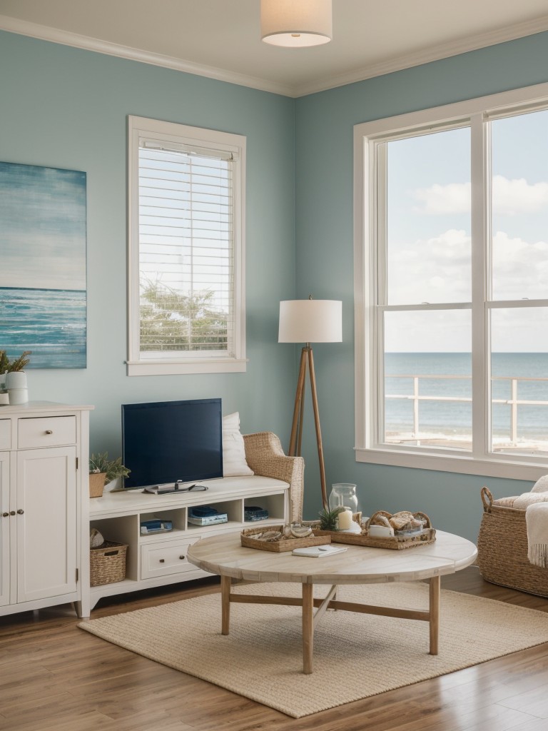 Bring the relaxing atmosphere of the beach into your apartment through coastal-inspired decor, featuring light and breezy color palettes, nautical accents, and natural textures.