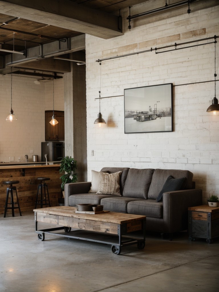 Incorporate reclaimed wood furniture, concrete accents, and vintage-inspired lighting to infuse an industrial charm into your apartment decor.