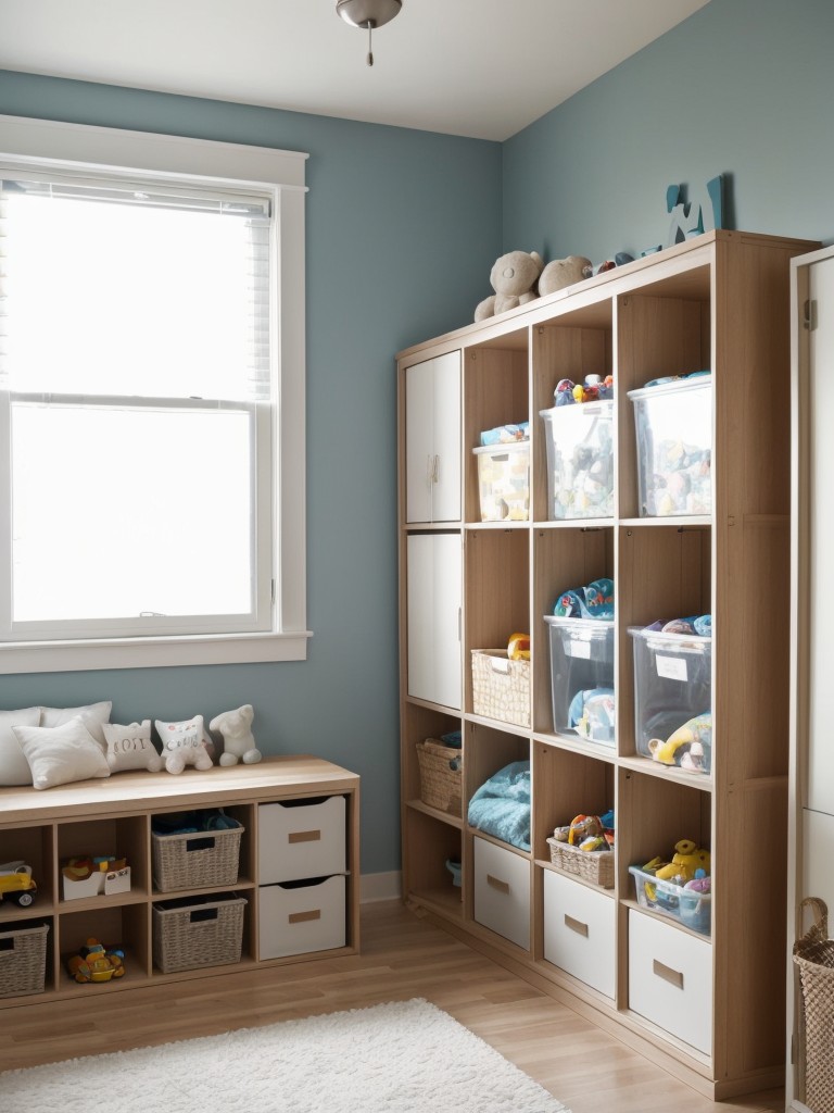 Design a kid-friendly apartment with durable furniture, playful decor, and ample storage solutions to keep toys and clutter organized.