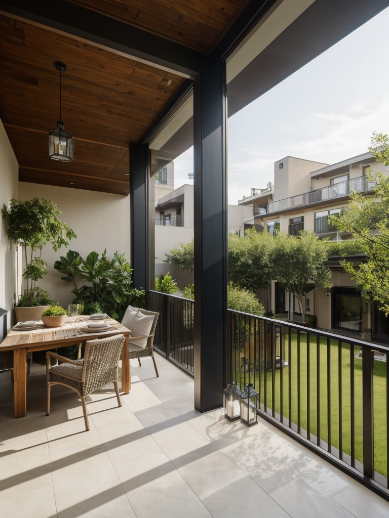 Incorporate an indoor-outdoor living concept by adding a patio or balcony with comfortable seating and greenery.