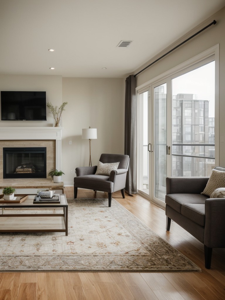 Use area rugs or runners to define different living spaces within an open-concept apartment.