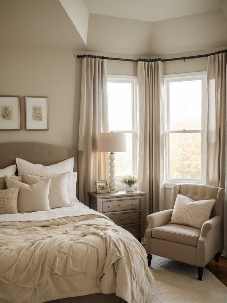 Creating a cozy and inviting bedroom area by layering different textures, using soft lighting, and selecting comfortable bedding options.