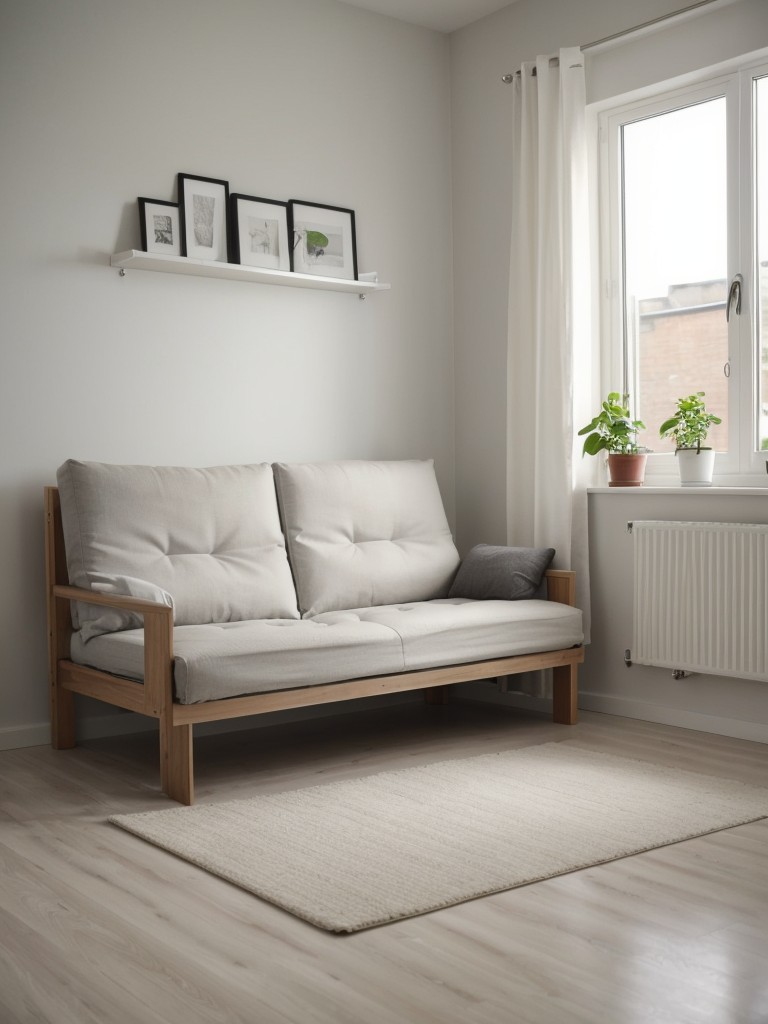 Create a multifunctional space in a small bedroom with IKEA's convertible furniture pieces, such as a sofa bed or a folding dining table.